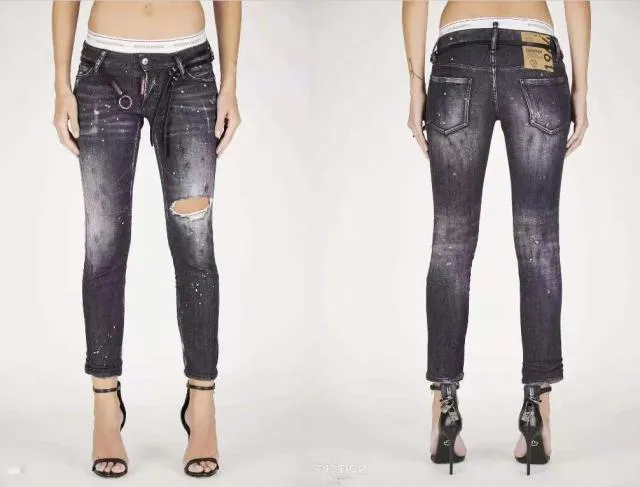Men/Women  Casual Jeans Pencil Pants Motorcycle