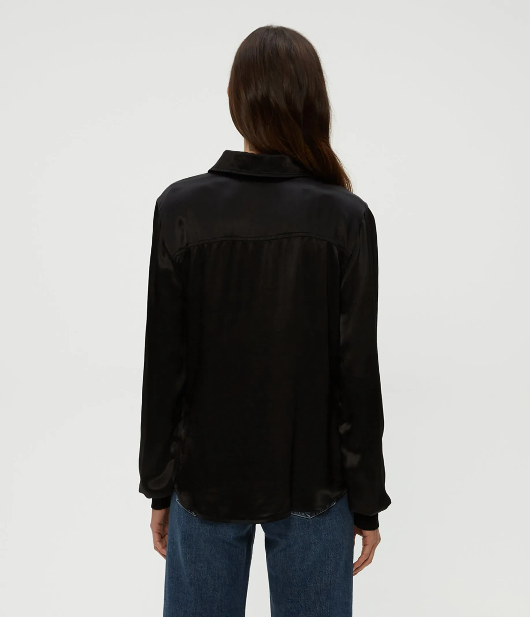 Meredith Satin Button Down Shirt