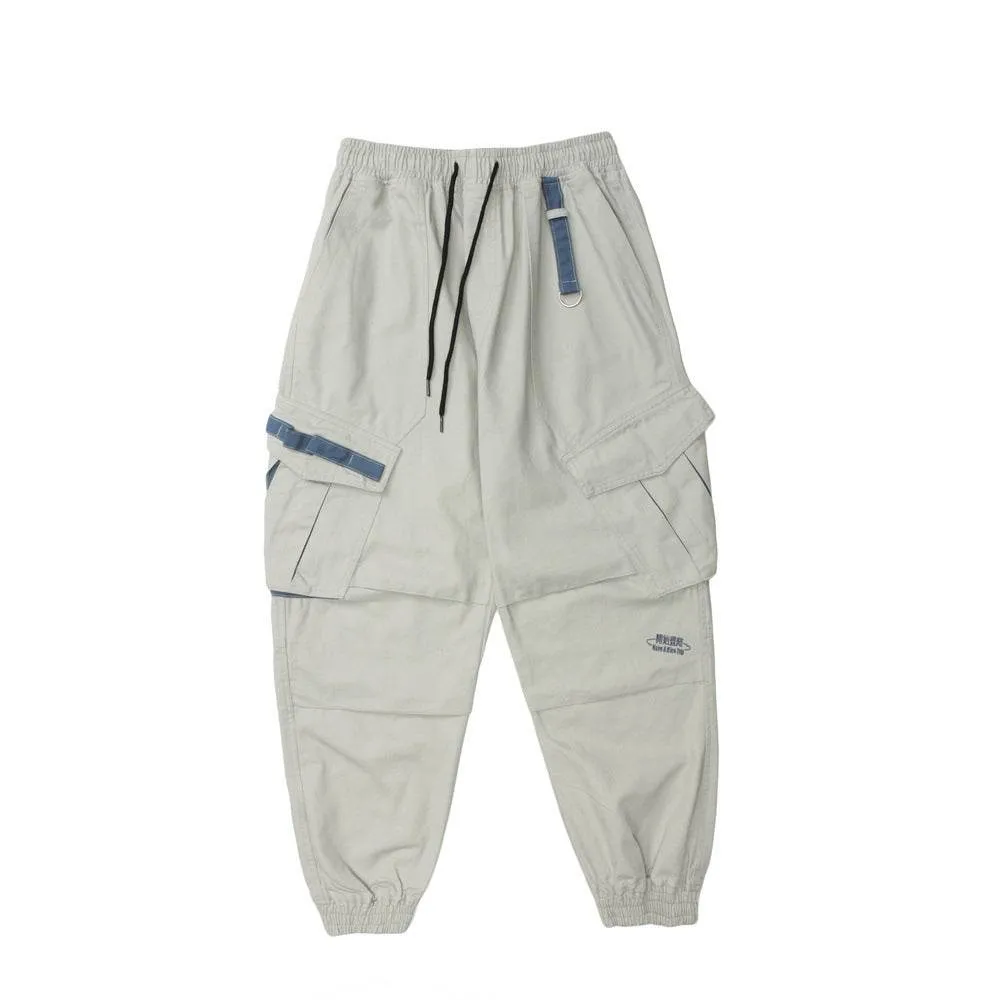 Military Cargo Jogger Pants Men's Fashionable Pocket Pleated