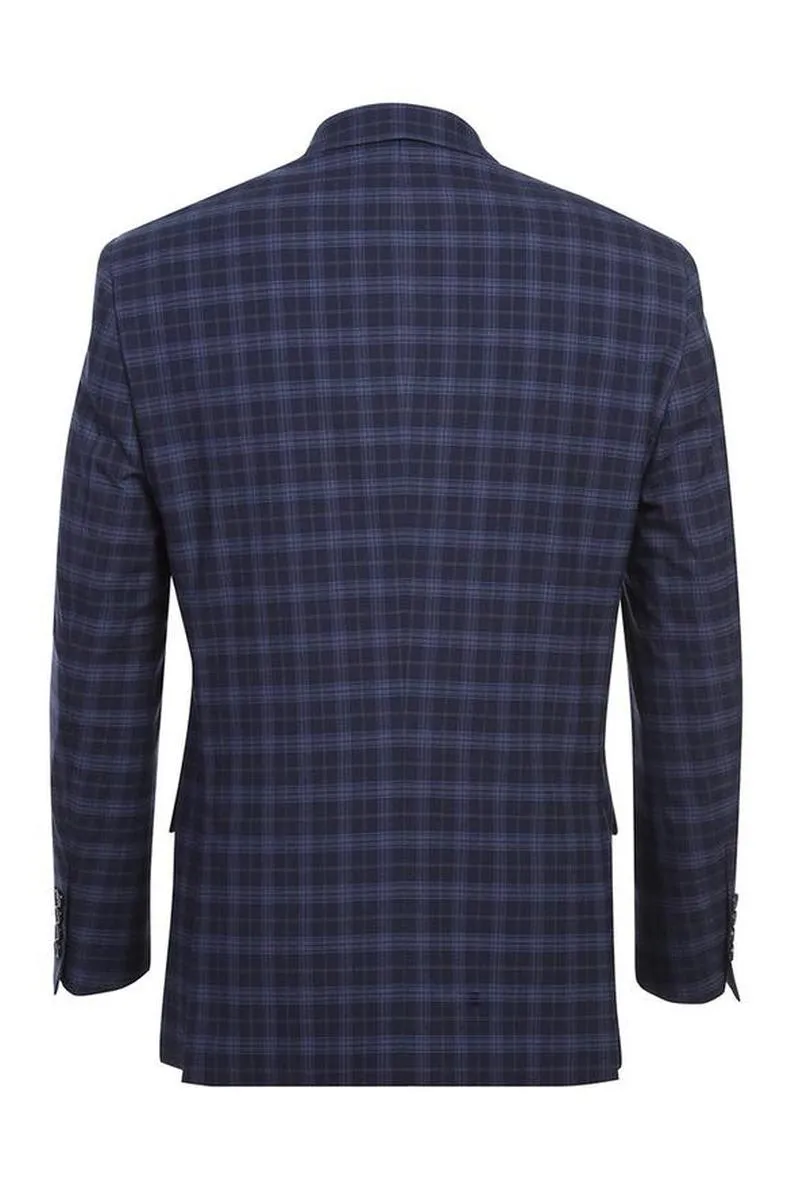 Navy Windowpane 2-Button Notch Suit (2-Piece Set)