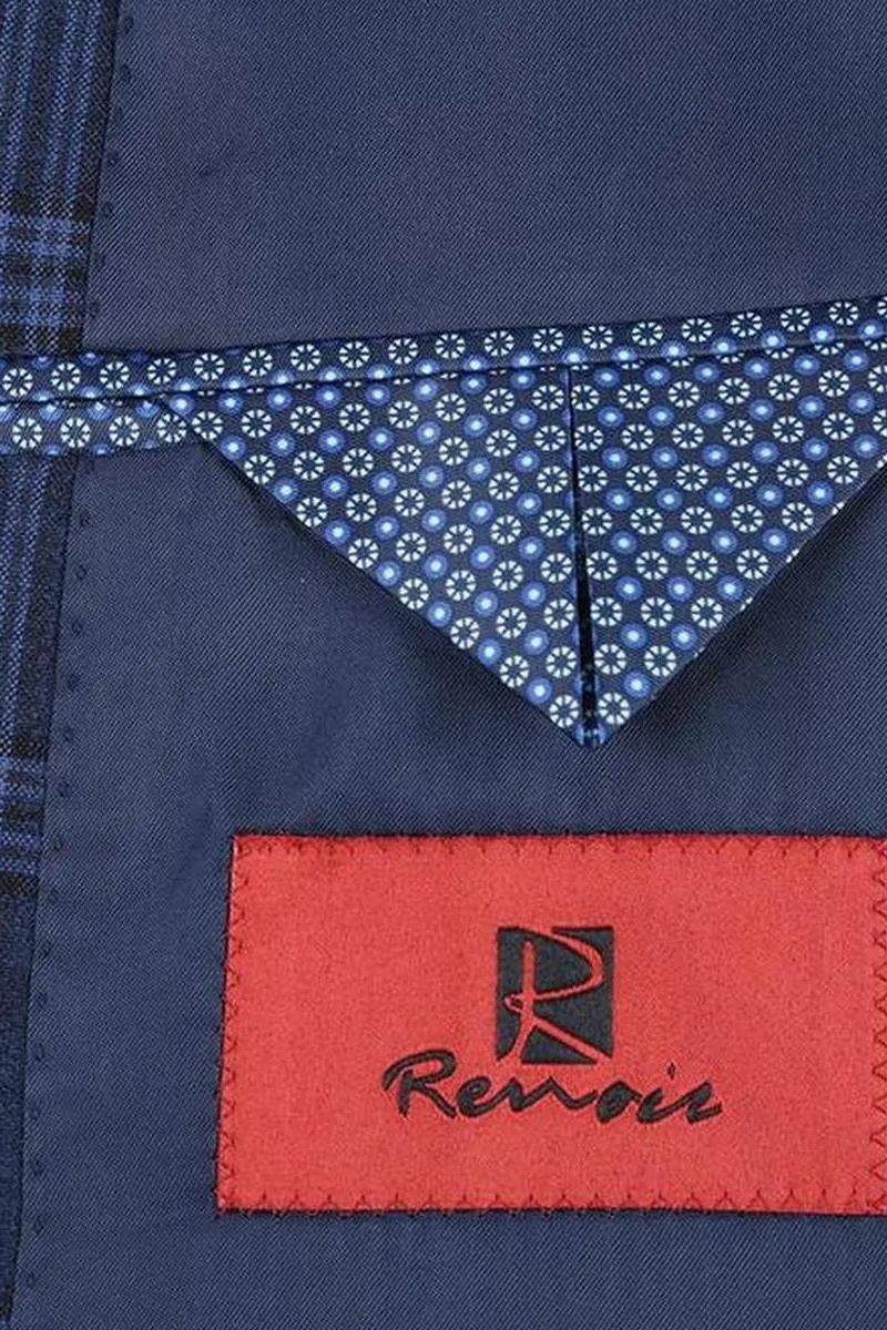 Navy Windowpane 2-Button Notch Suit (2-Piece Set)