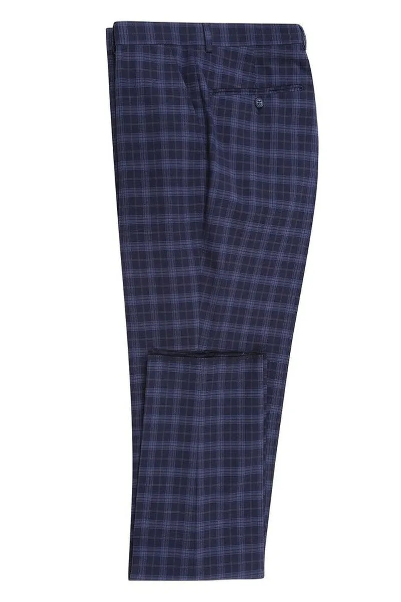 Navy Windowpane 2-Button Notch Suit (2-Piece Set)