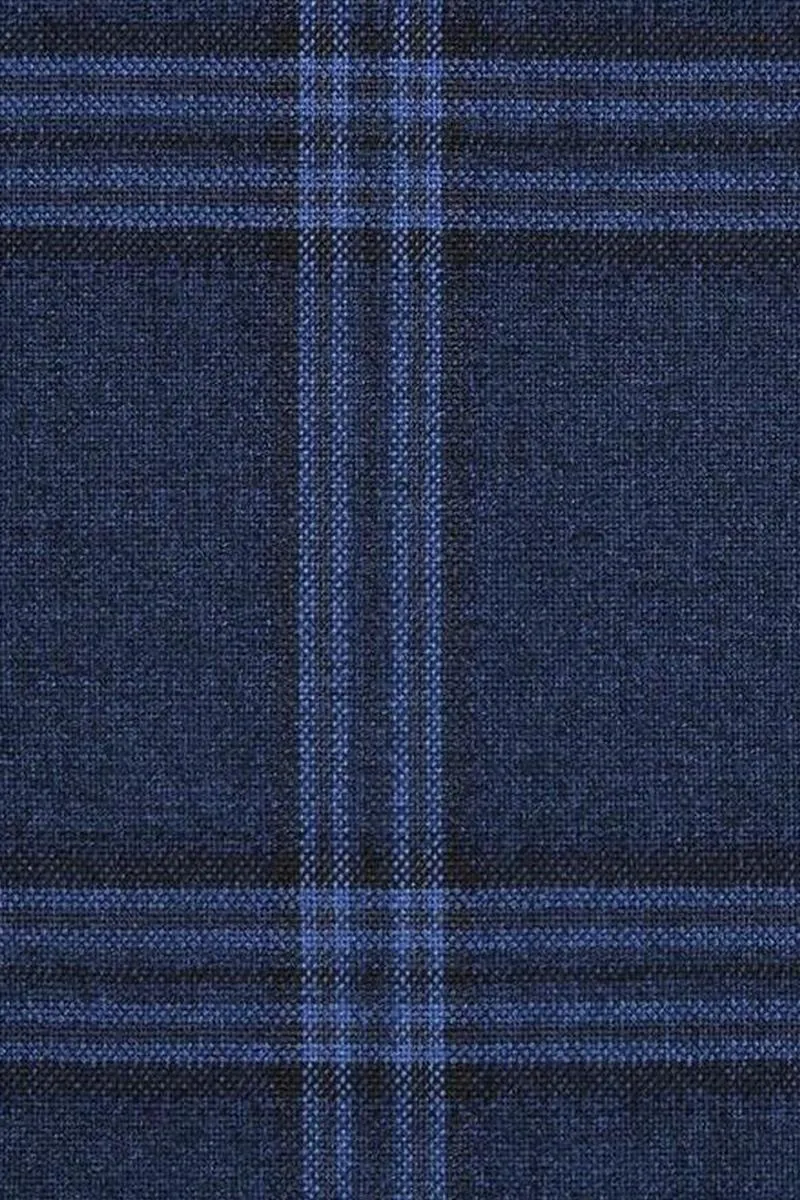 Navy Windowpane 2-Button Notch Suit (2-Piece Set)