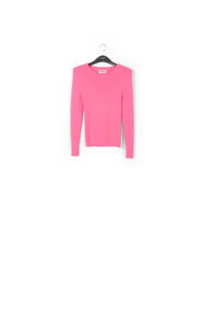 Neon pink rib-knitted sweater