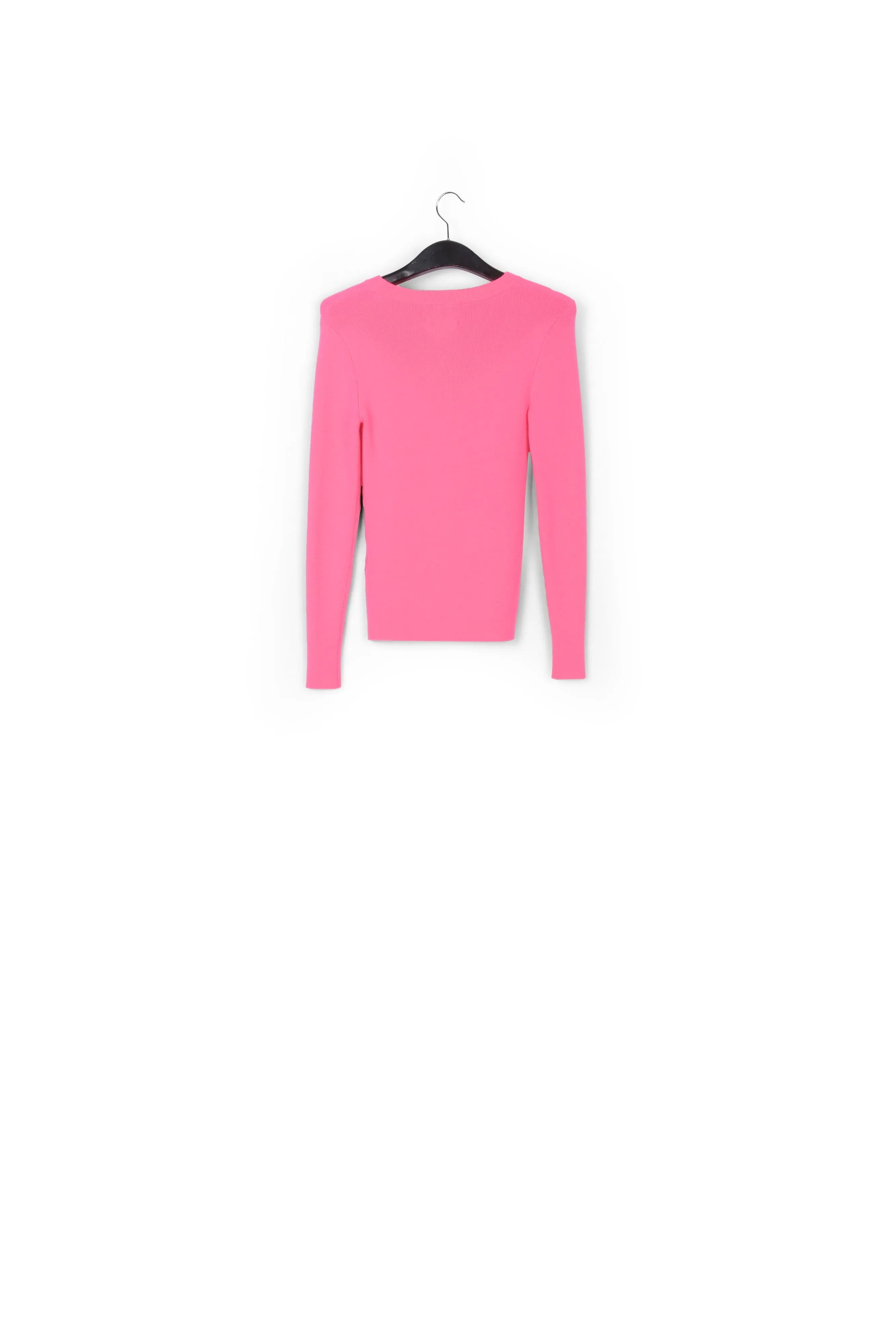 Neon pink rib-knitted sweater