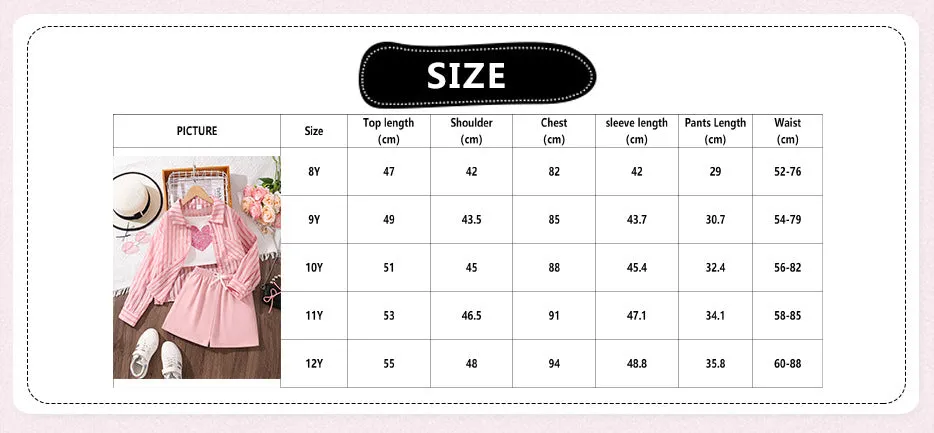 New style long-sleeved sun-proof shirt love vest shorts three-piece suit