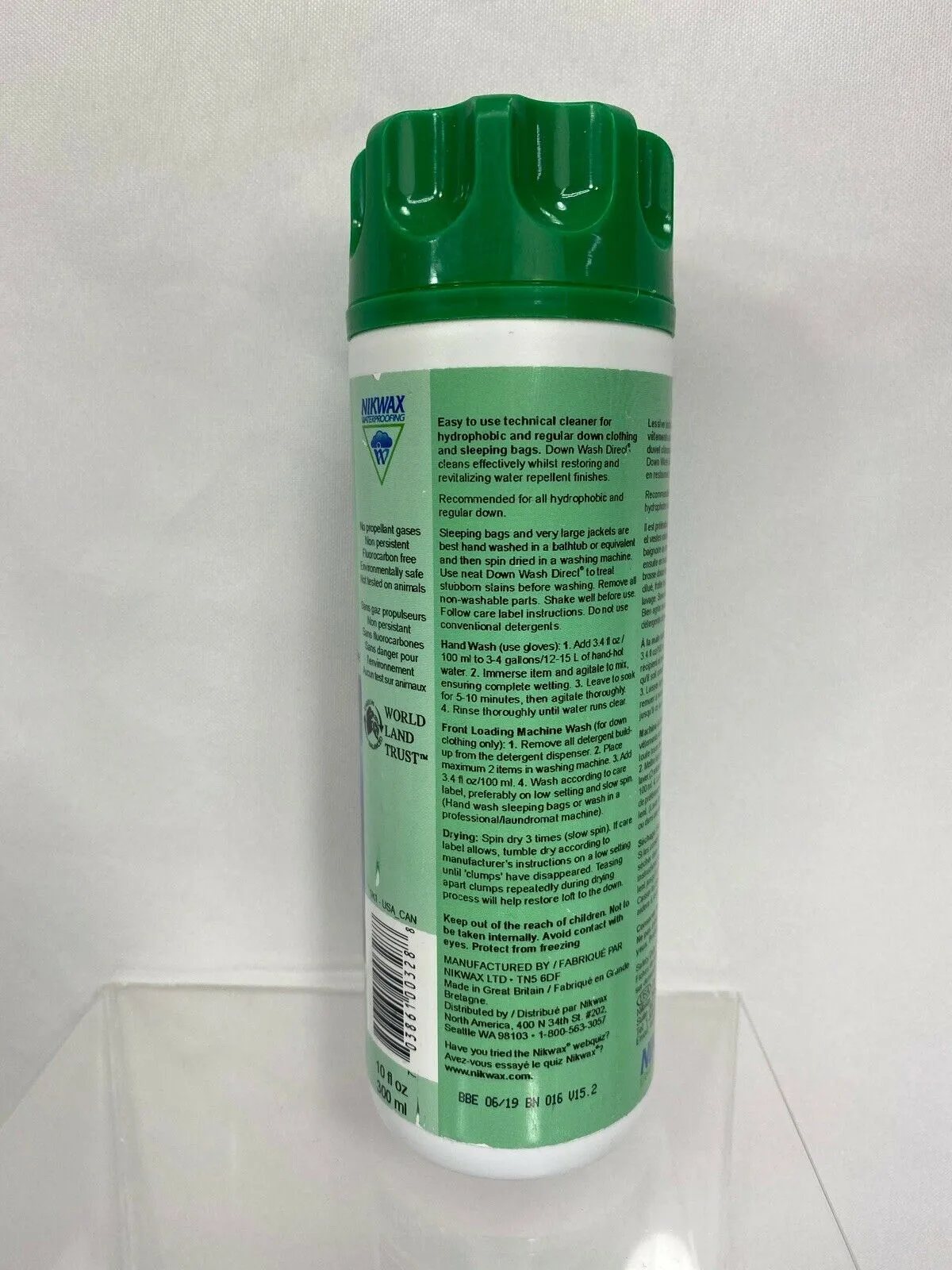 Nikwax Down Wash Direct Cleaner Water Repellent Coats Gear Hydrophobic 10oz