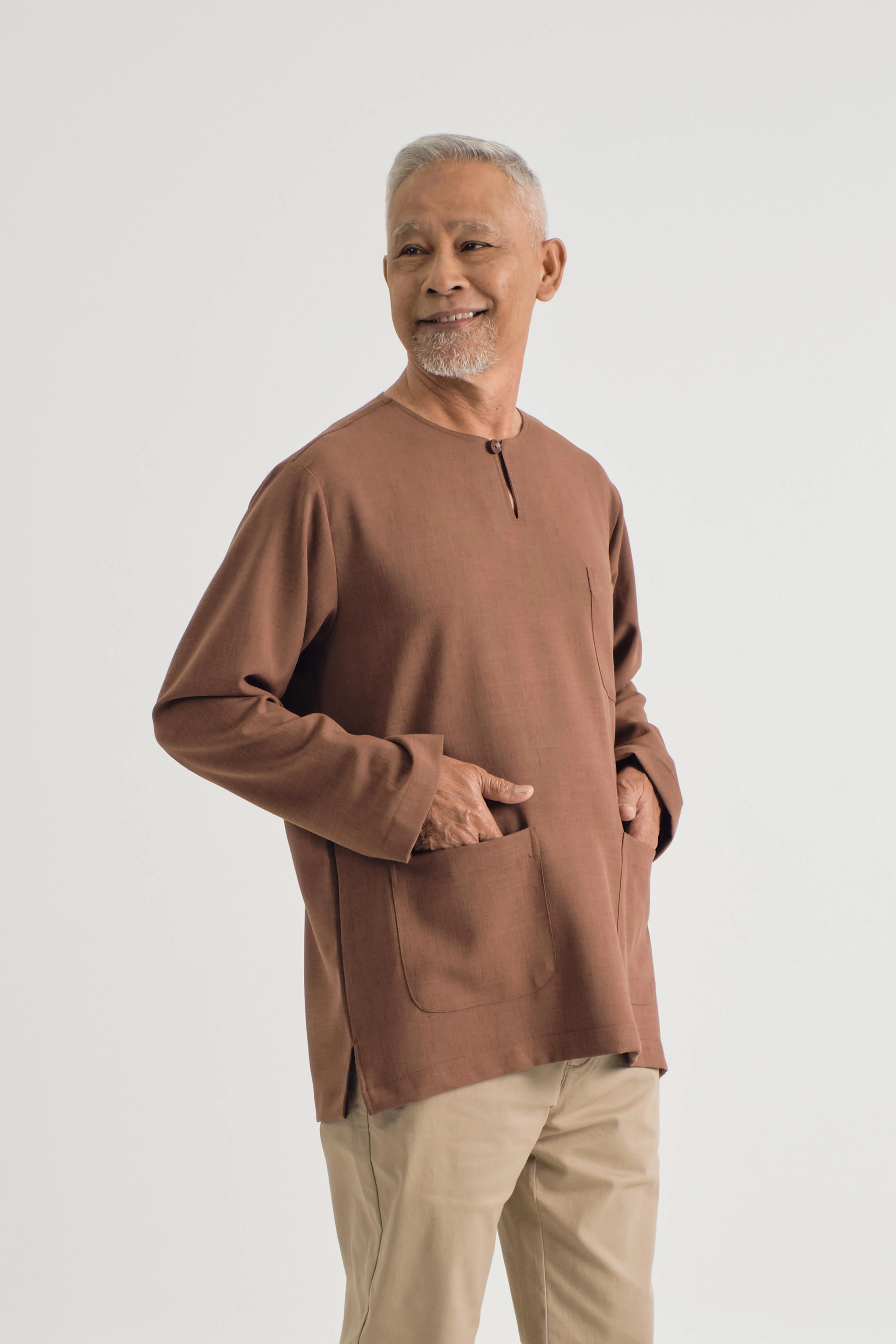 Pangku Plain Men Top Classic Fit - Rustic Brown