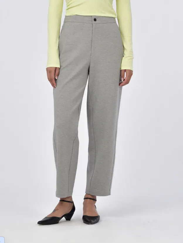 Paper Label Gray Knit Tapered Leg Pant