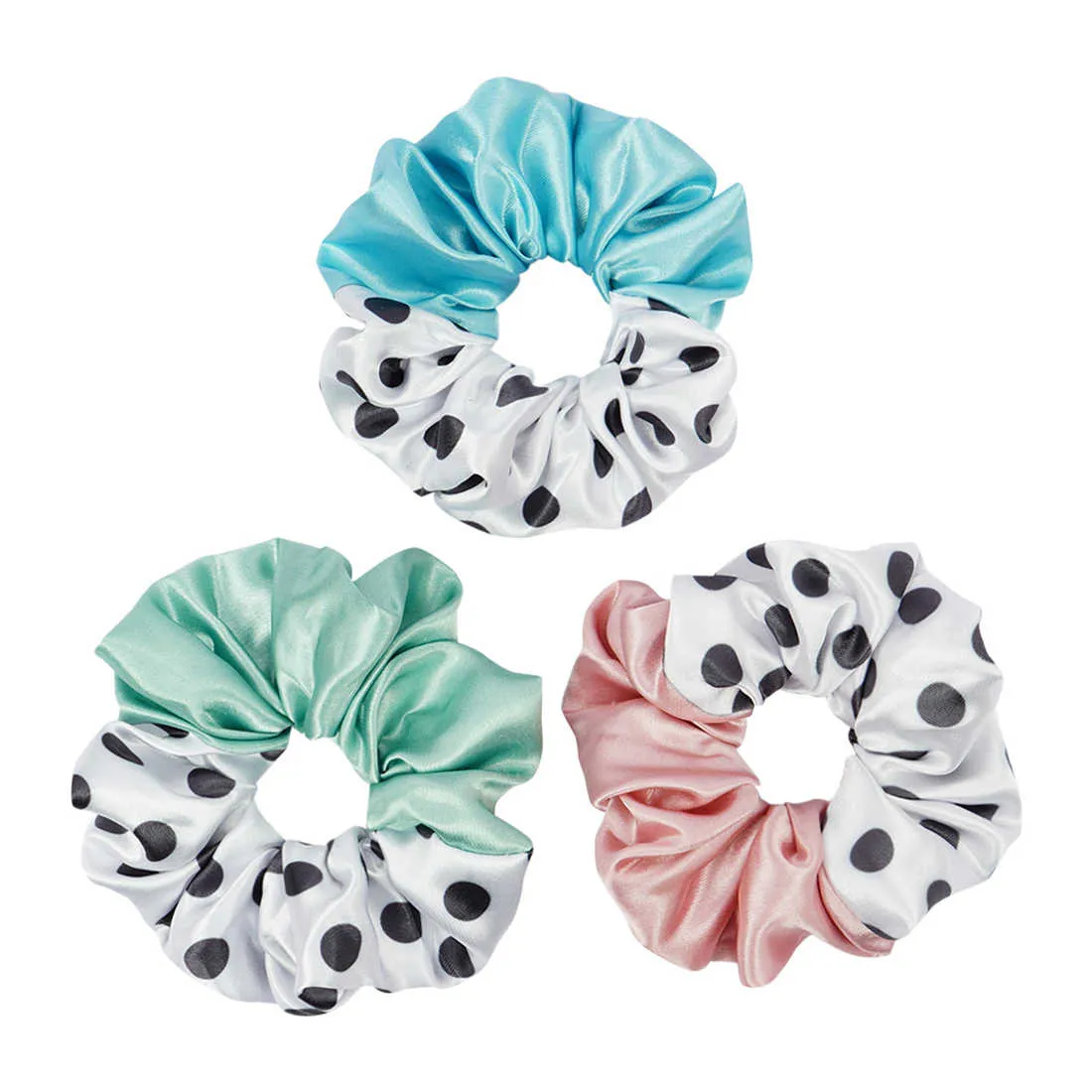 Pastel Shades Polka Dot Scrunchie Set of 3