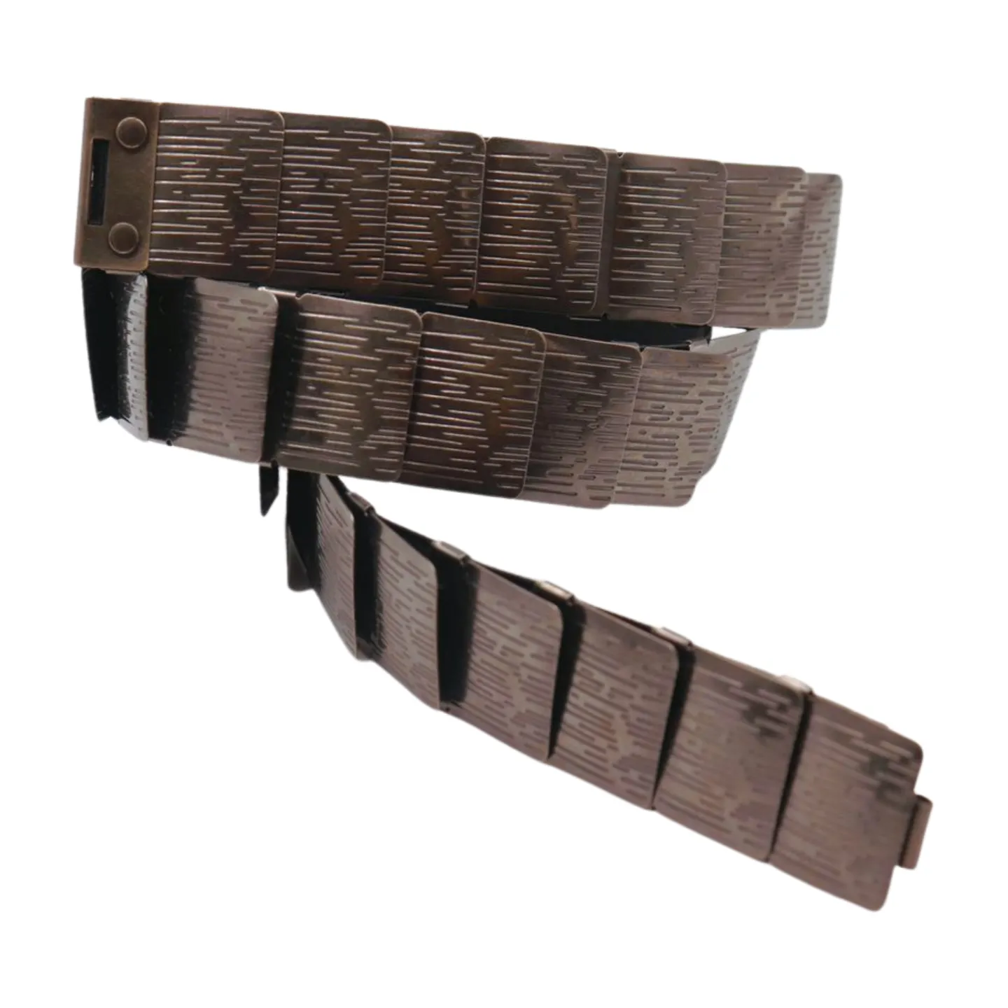 Pewter Black Color Metal Elastic Waistband Skinny Belt Size S M