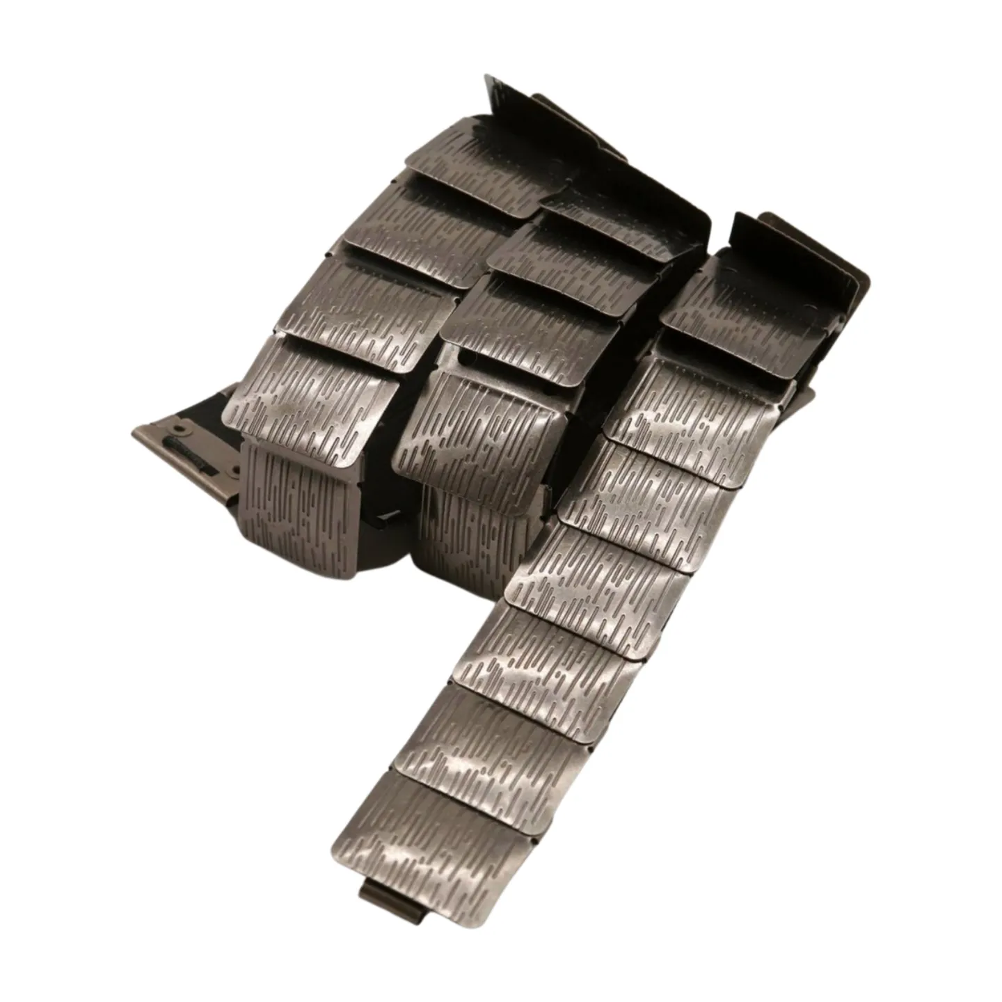 Pewter Black Color Metal Elastic Waistband Skinny Belt Size S M