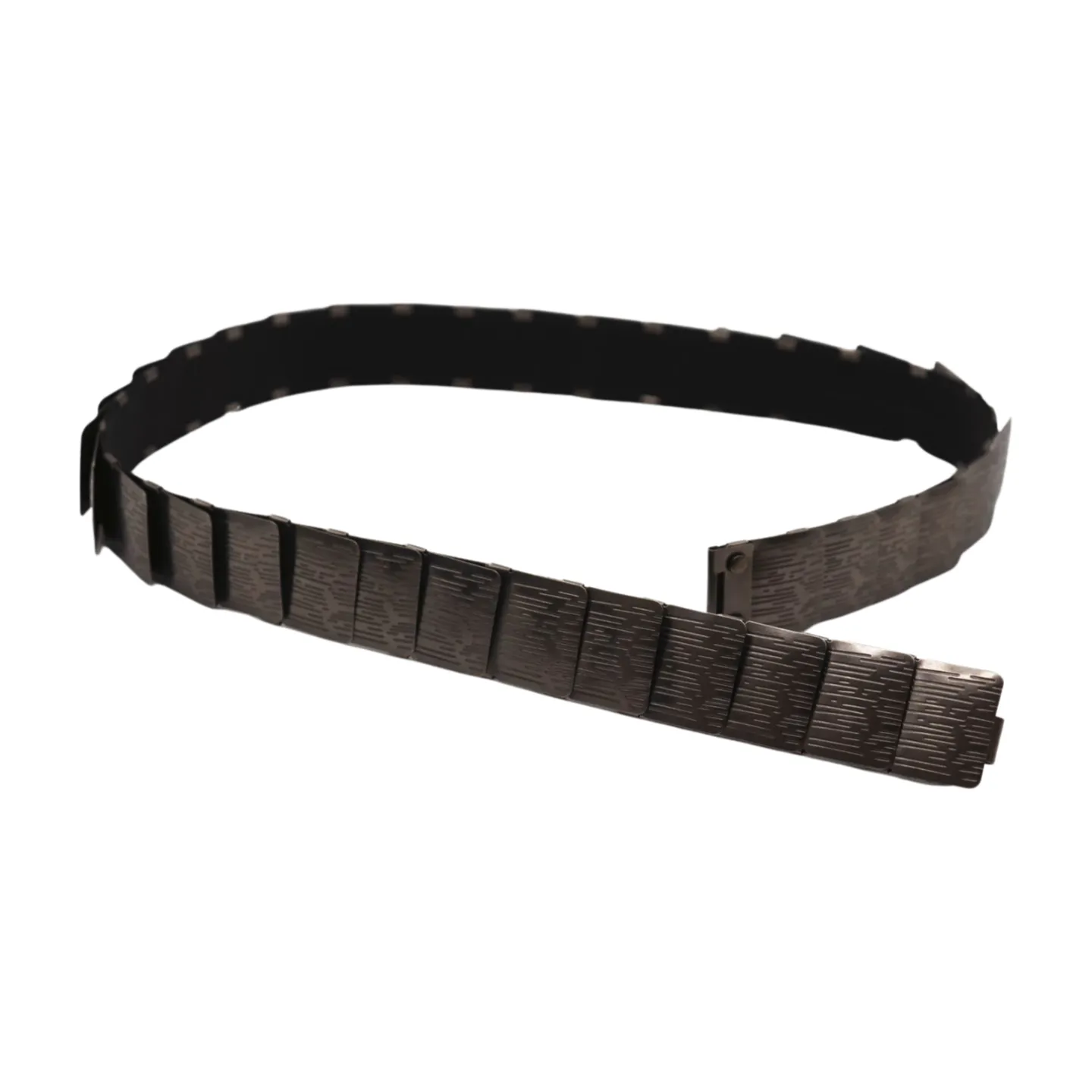 Pewter Black Color Metal Elastic Waistband Skinny Belt Size S M
