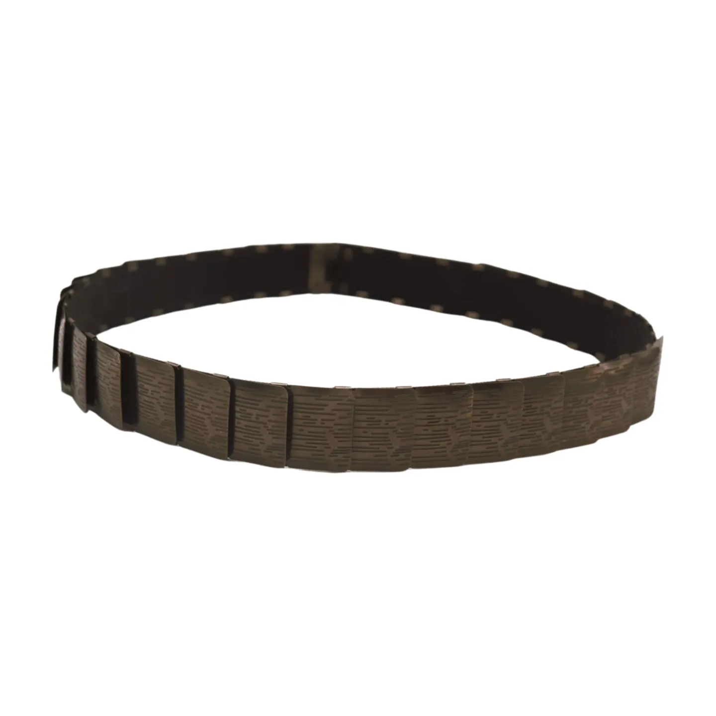Pewter Black Color Metal Elastic Waistband Skinny Belt Size S M