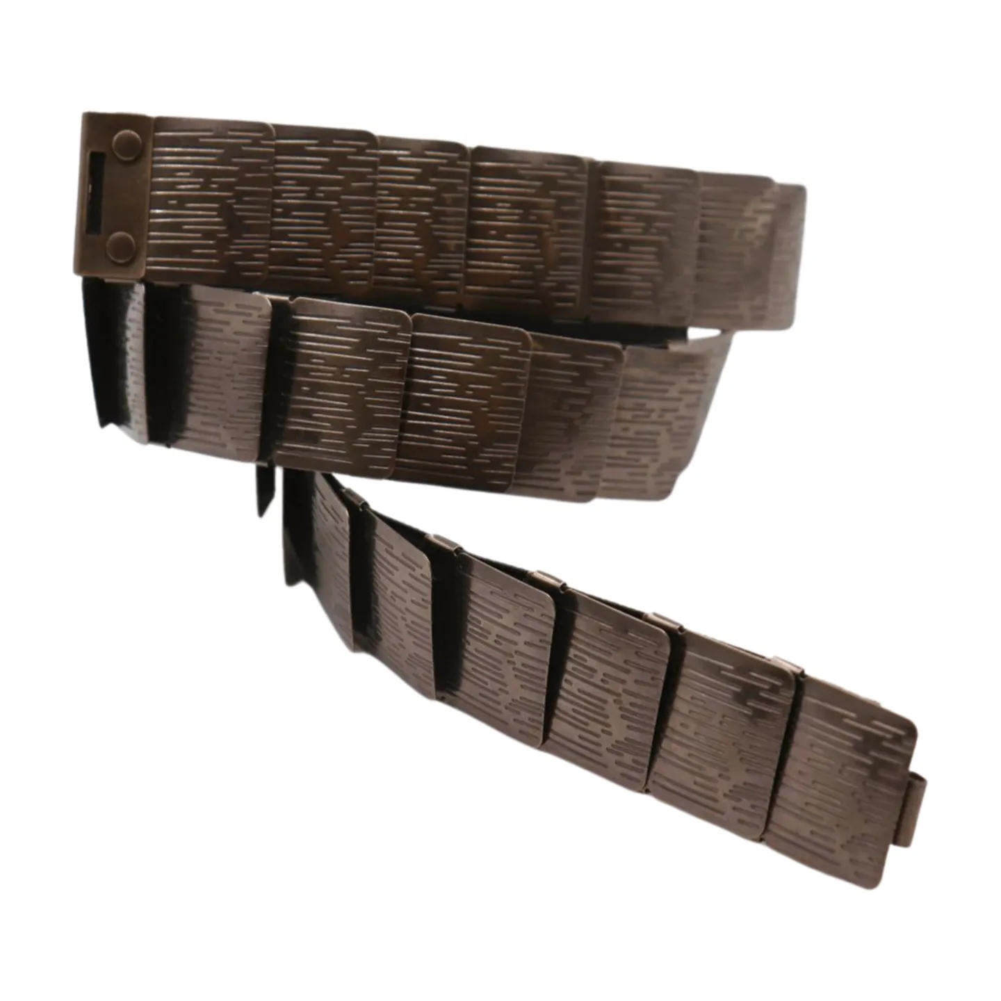 Pewter Black Color Metal Elastic Waistband Skinny Belt Size S M