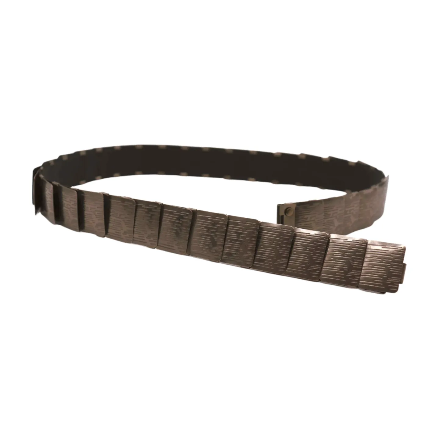 Pewter Black Color Metal Elastic Waistband Skinny Belt Size S M