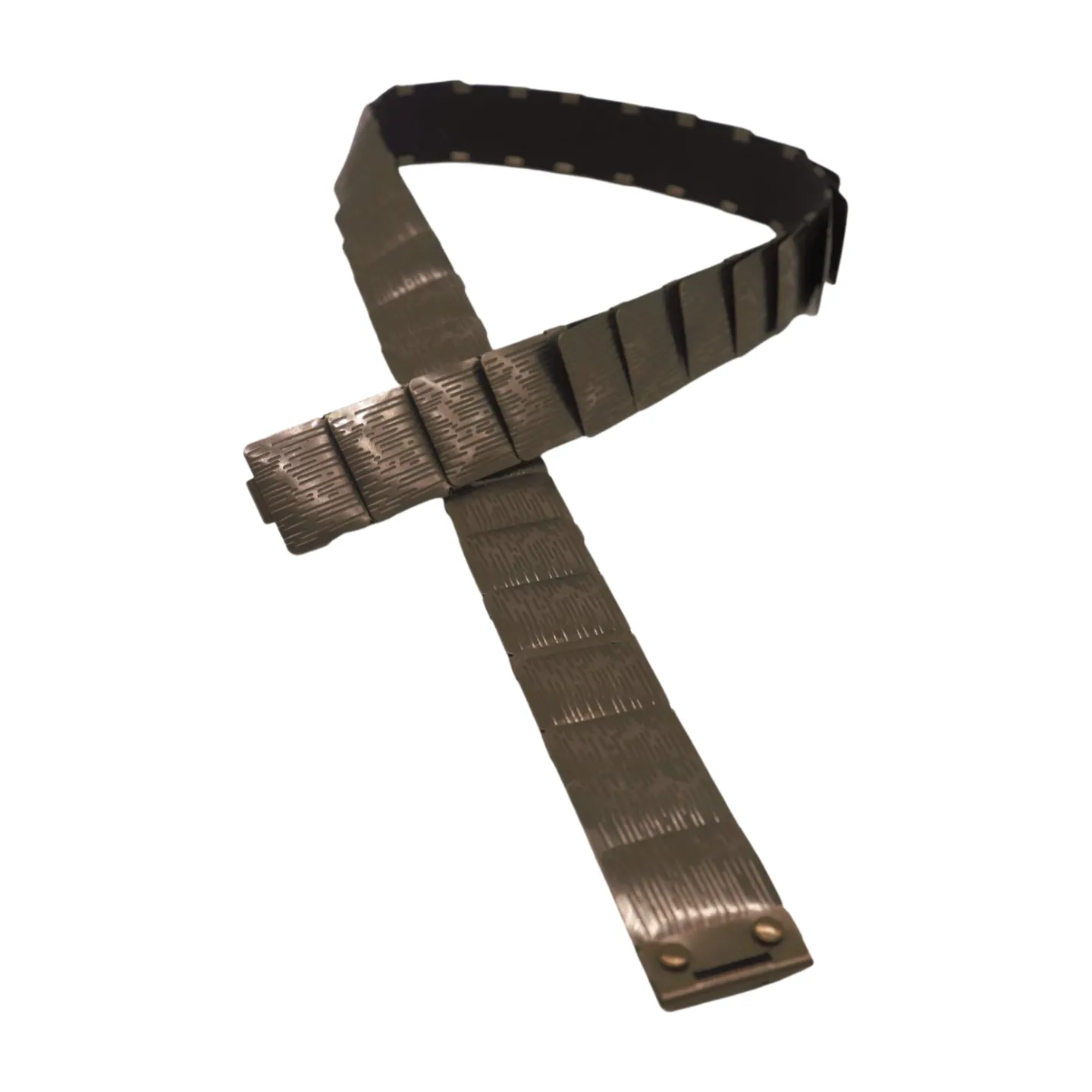 Pewter Black Color Metal Elastic Waistband Skinny Belt Size S M