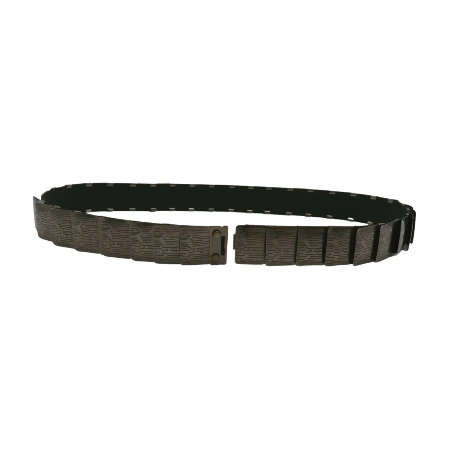 Pewter Black Color Metal Elastic Waistband Skinny Belt Size S M
