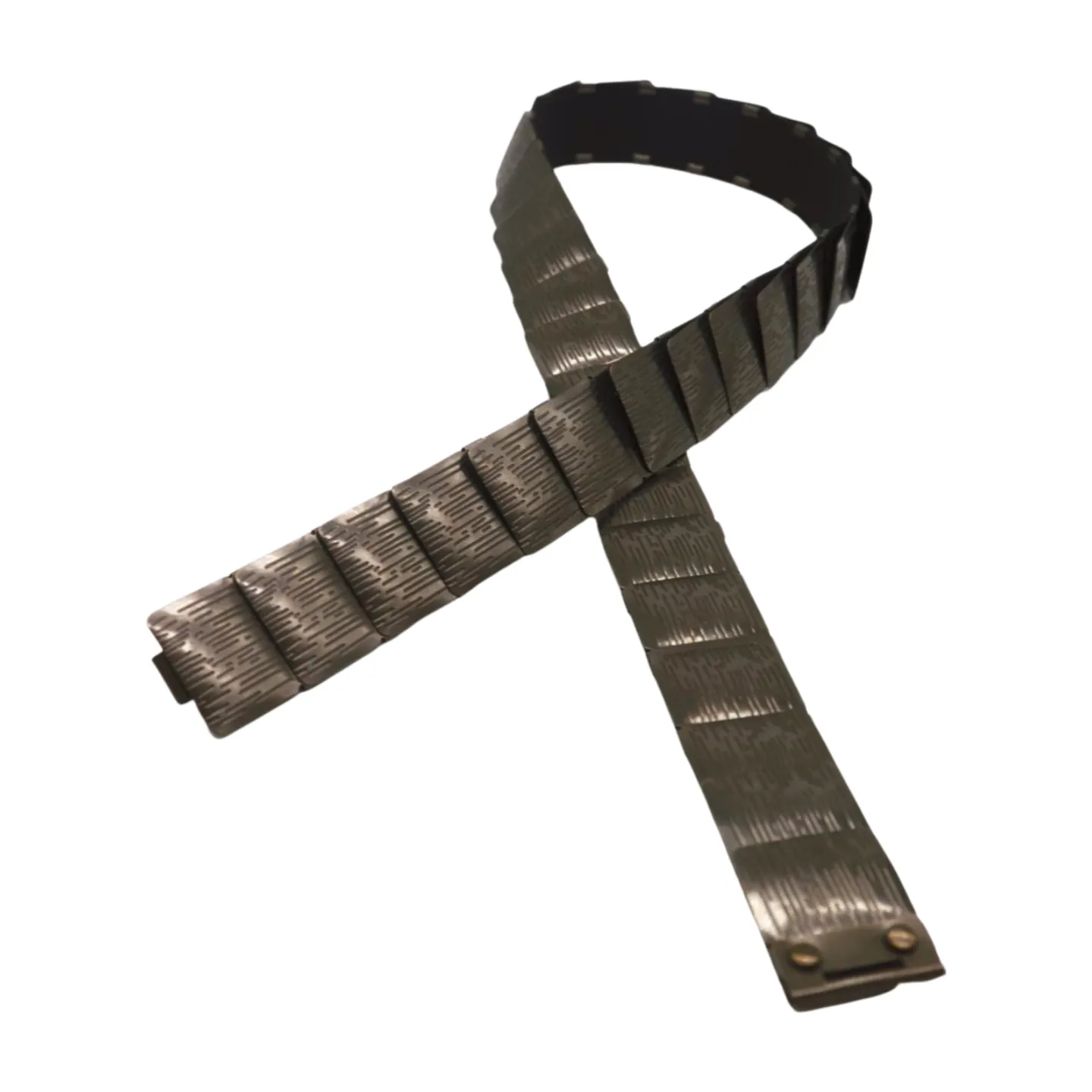 Pewter Black Color Metal Elastic Waistband Skinny Belt Size S M
