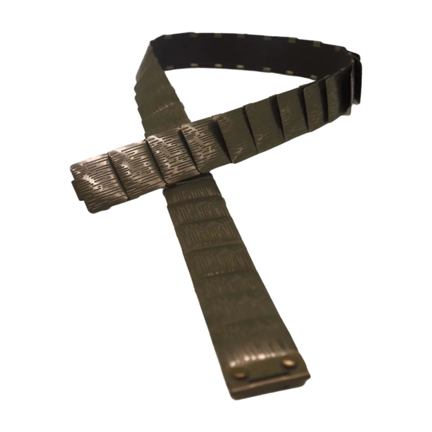 Pewter Black Color Metal Elastic Waistband Skinny Belt Size S M