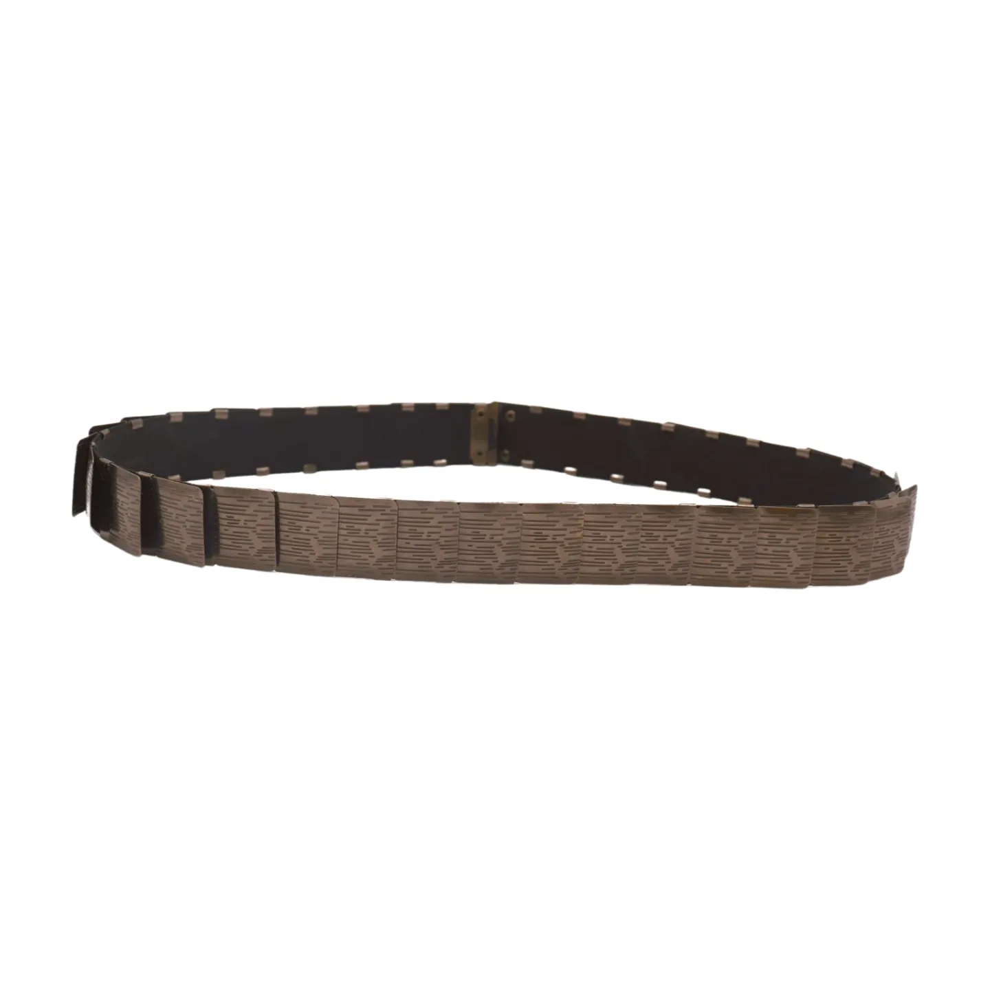 Pewter Black Color Metal Elastic Waistband Skinny Belt Size S M