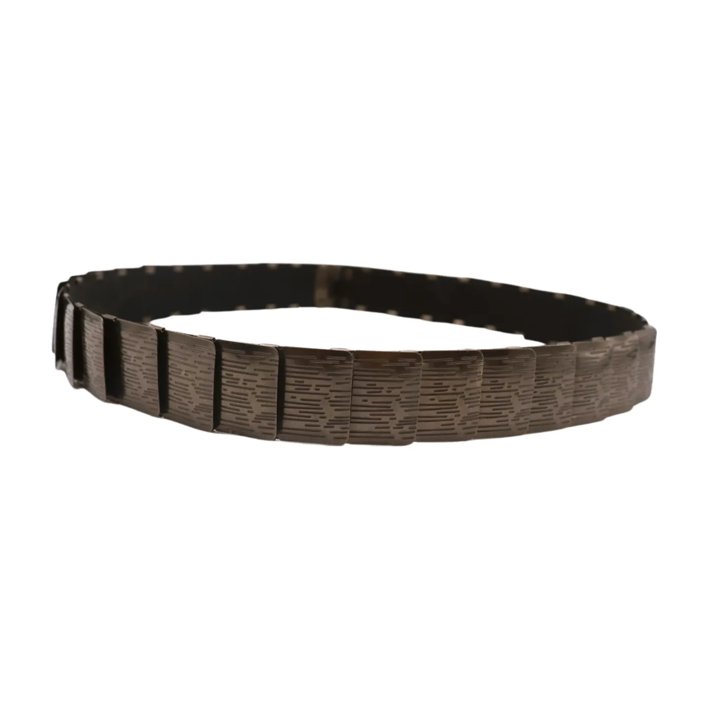 Pewter Black Color Metal Elastic Waistband Skinny Belt Size S M