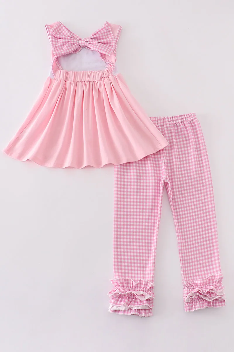 Pink Puppy Embroidery Girl Set