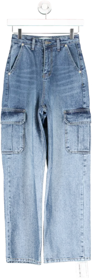 Pixie Market Blue Suna Cargo Pocket Jeans W24
