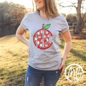 Polka Dot Apple Monogram Adult Tee