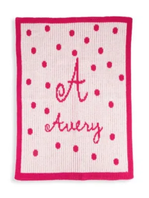 PRECIOUS POLKA DOT WITH NAME & INITIAL BLANKET