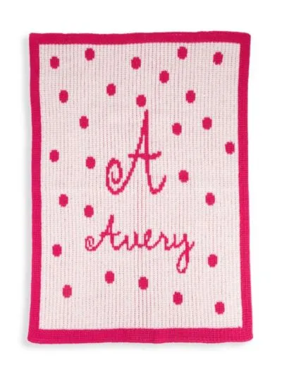 PRECIOUS POLKA DOT WITH NAME & INITIAL BLANKET