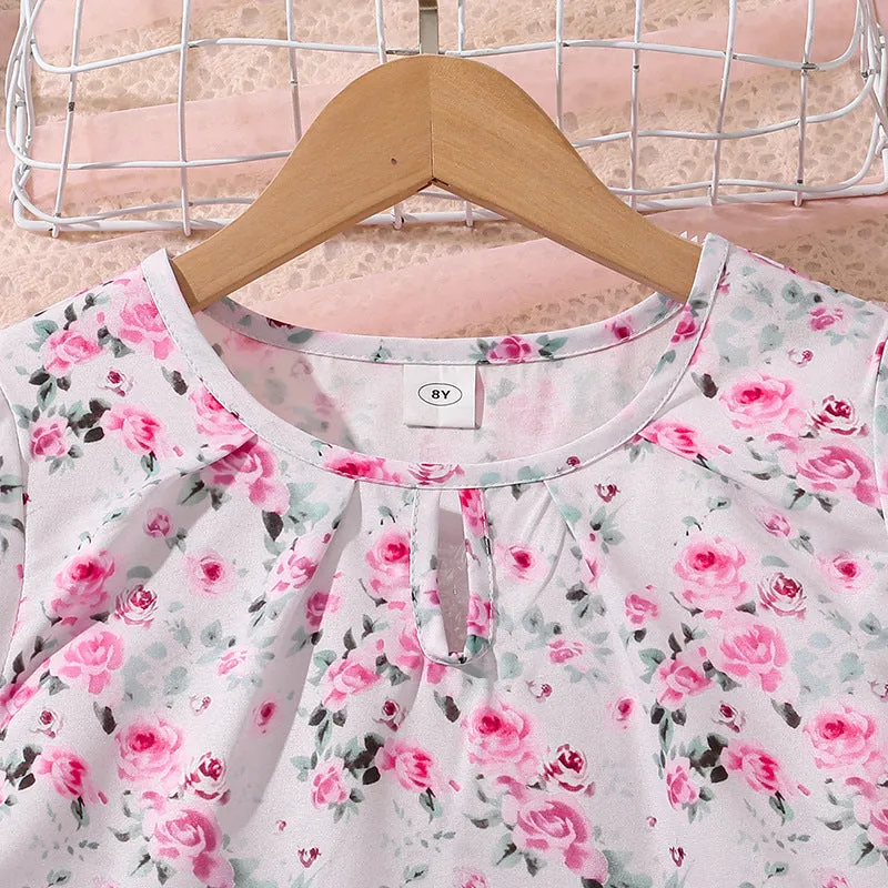 Print short-sleeved tops and shorts two-piece suit