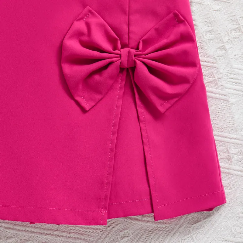 Printed short-sleeved shirt skirt pants two-piece suit