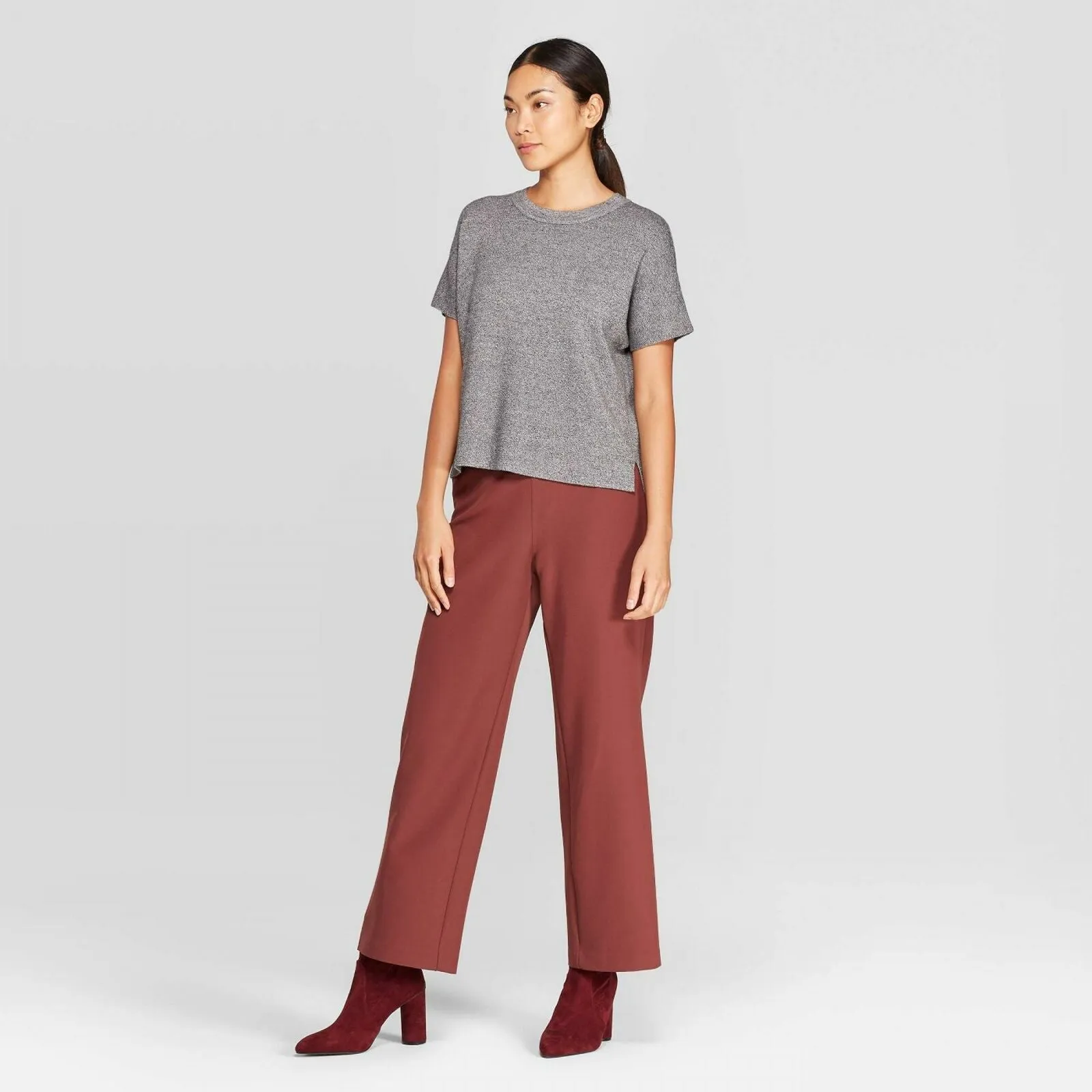 Prologue Women's Mid Rise Straight Fit Wide Leg Pants