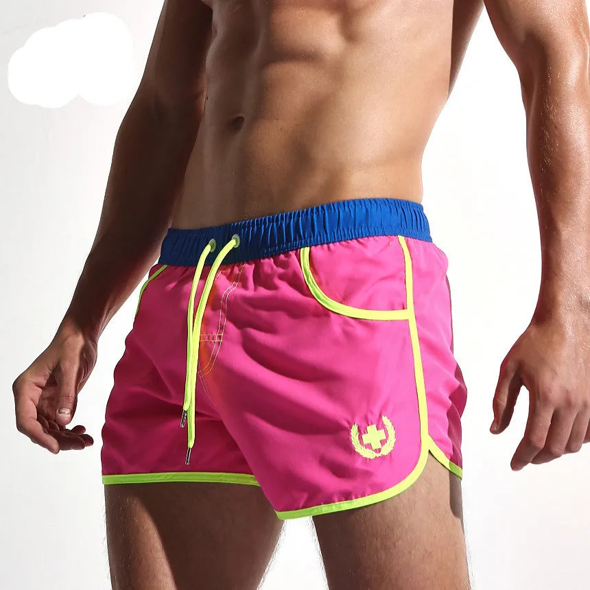 Quick Dry Men's Board Shorts Fashion Sea Maillot De Bain Sexy Beach Bermuda Elastic Waist Lining Liner Men's Board Shorts AC432