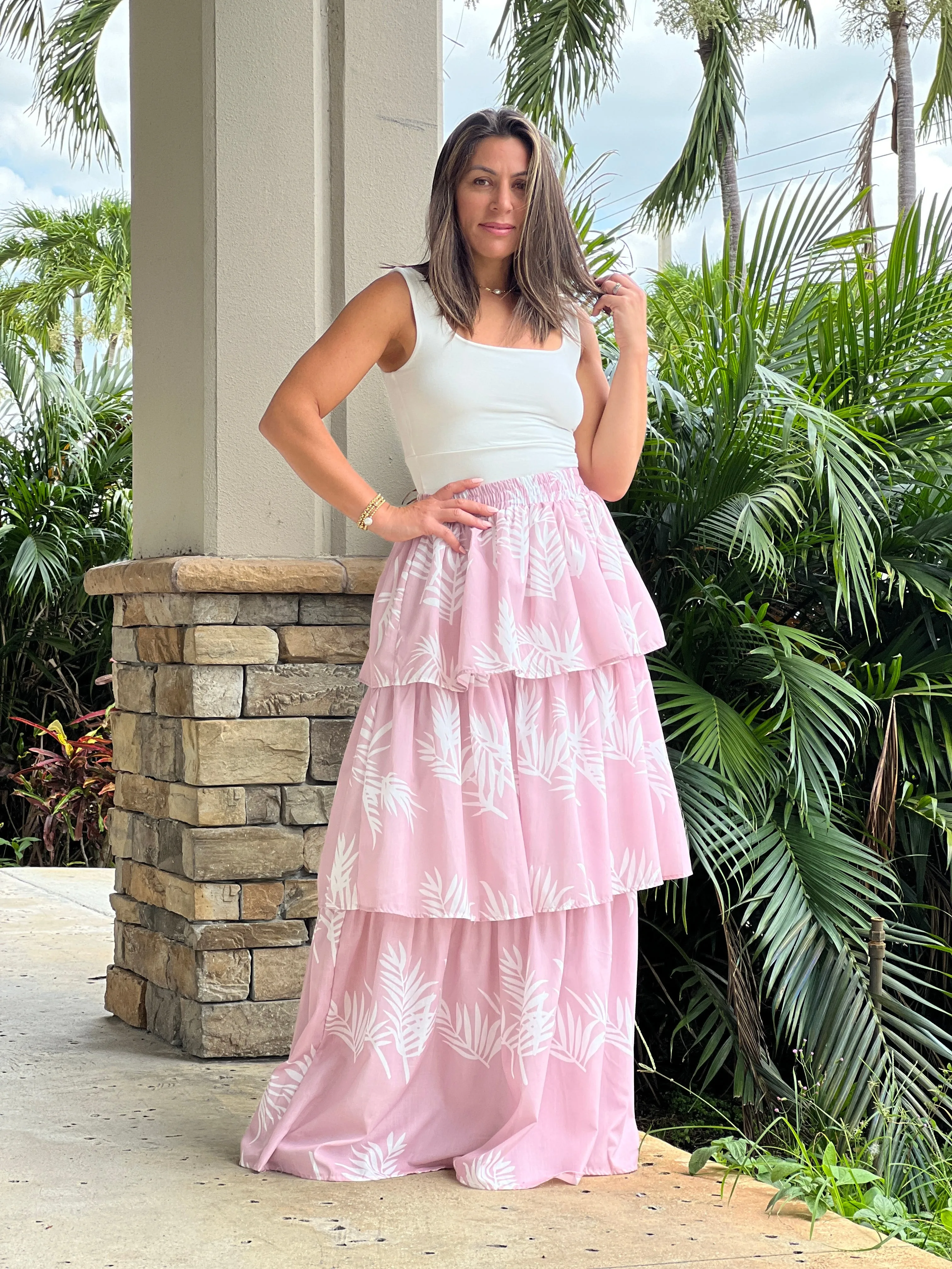 "Amapola" Floral Print Maxi Skirt