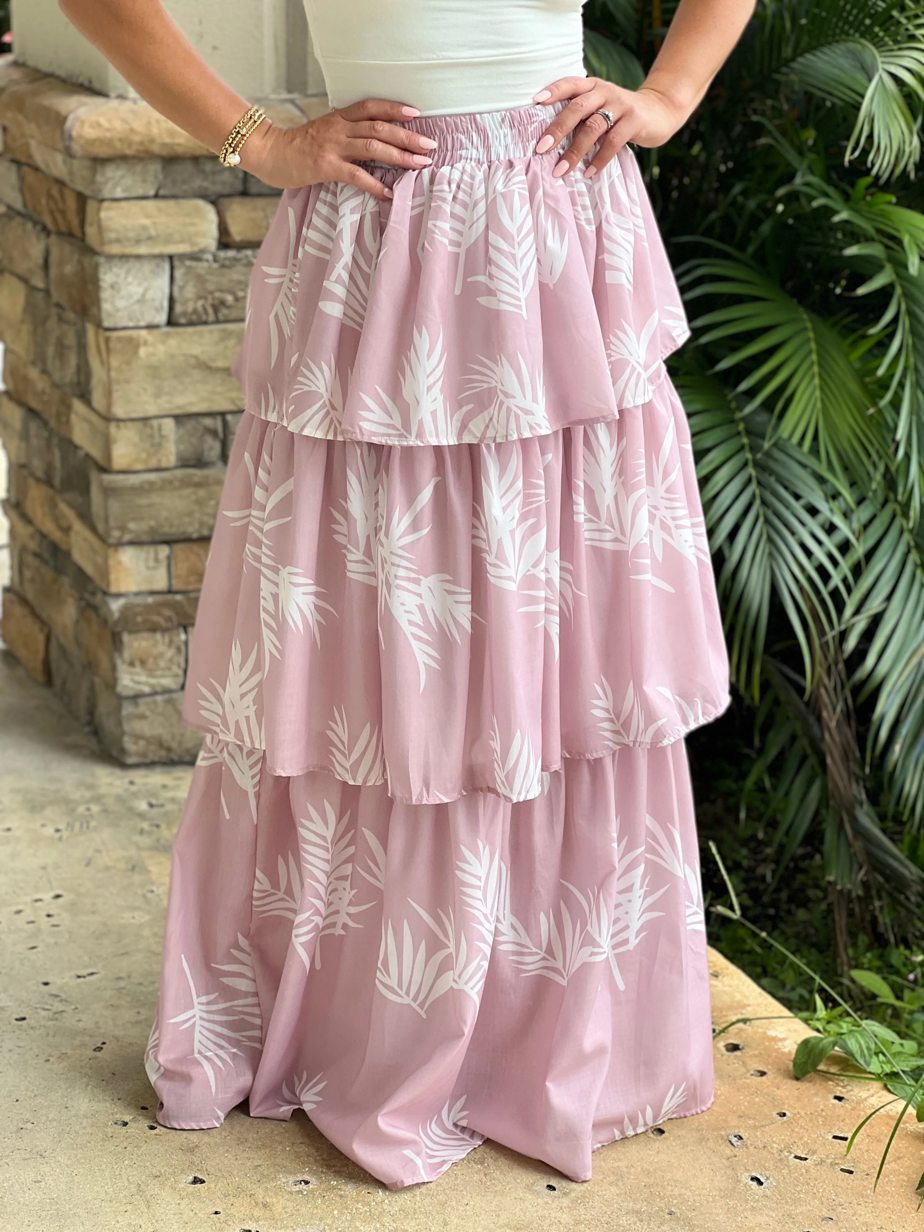 "Amapola" Floral Print Maxi Skirt
