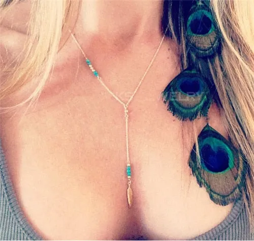 Raven Multi layer Coin Tassel Feather Choker Necklaces