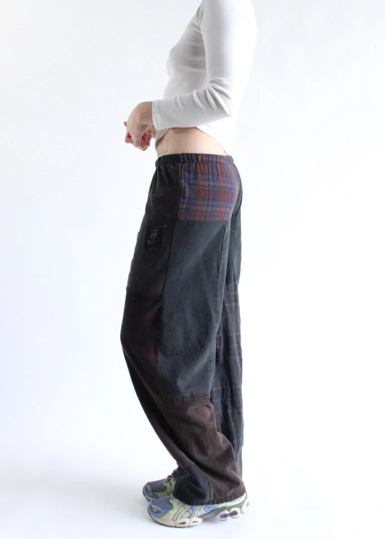 RCYCLD Flannel & Denim Combo Pieced Pants