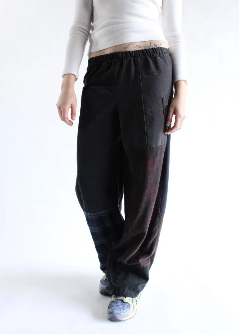 RCYCLD Flannel & Denim Combo Pieced Pants