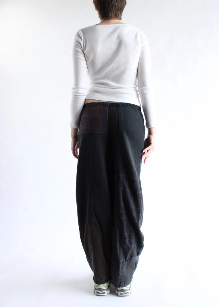 RCYCLD Flannel & Denim Combo Pieced Pants