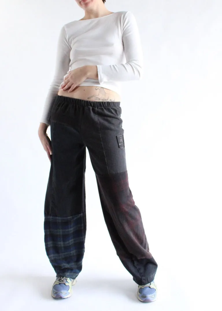 RCYCLD Flannel & Denim Combo Pieced Pants