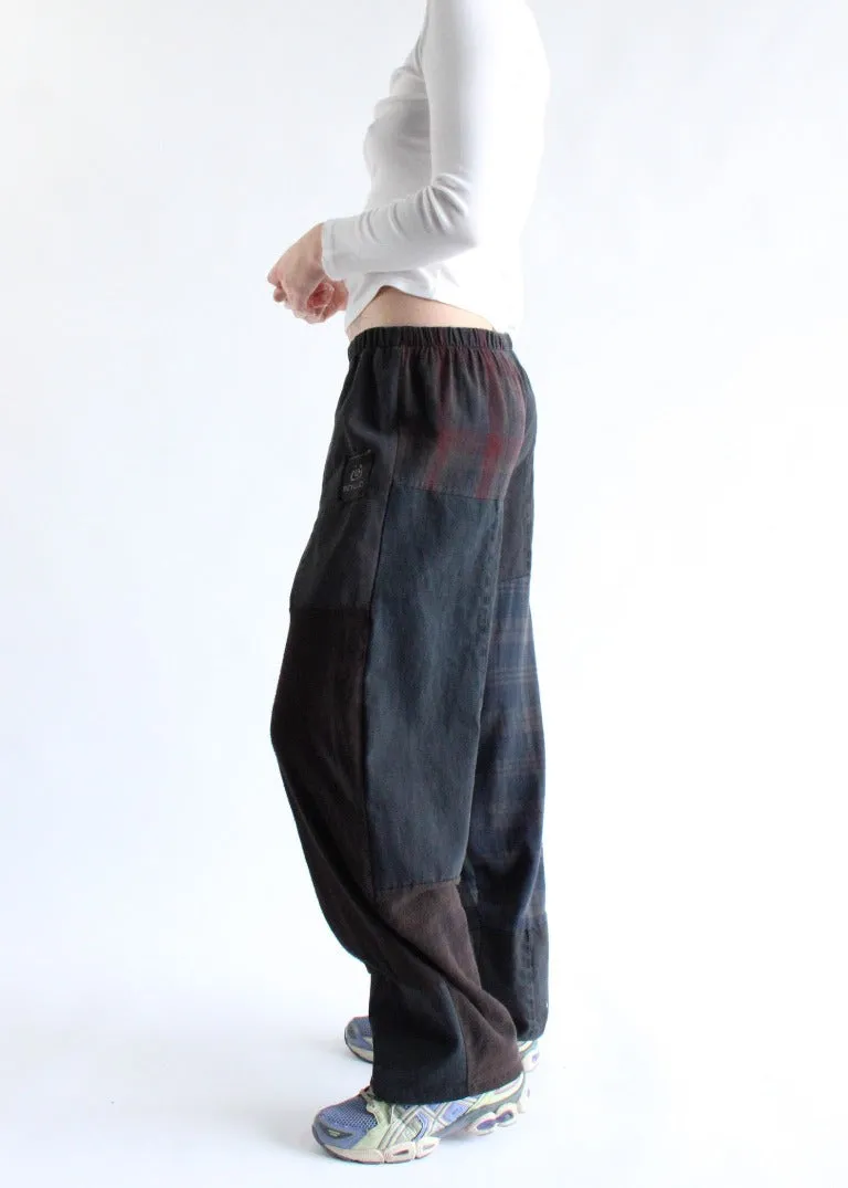 RCYCLD Flannel & Denim Combo Pieced Pants