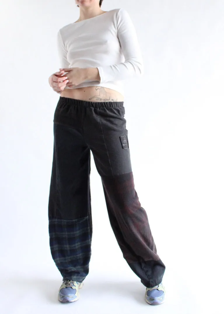 RCYCLD Flannel & Denim Combo Pieced Pants