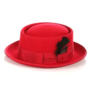 Red Pork Pie Premium Wool Hat