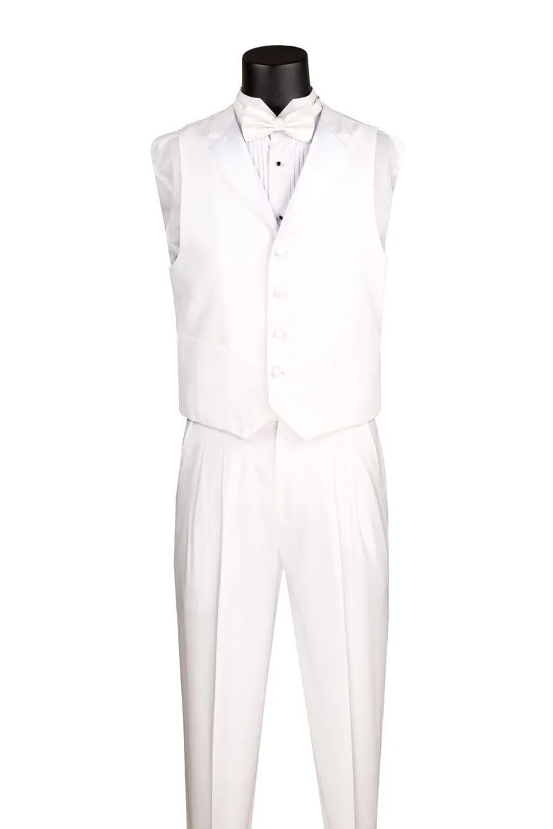 Regular Fit 3 Piece Tuxedo with Tail (White) T-2X