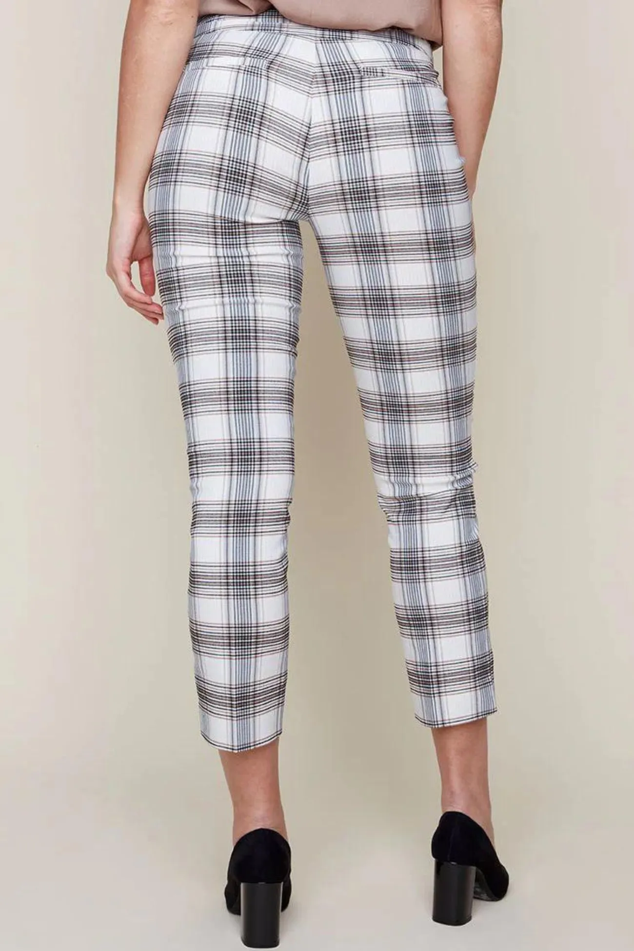 Renuar Recognition Plaid Pull-On Ankle Pants
