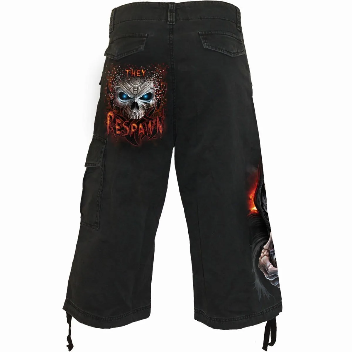 RESPAWN - Vintage Cargo Shorts 3/4 Long Black