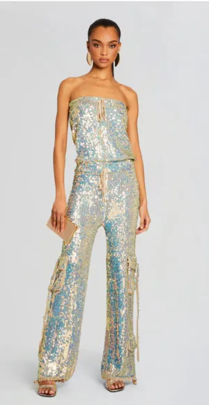 Retrofete HANALISE SEQUIN CROCHET JUMPSUIT