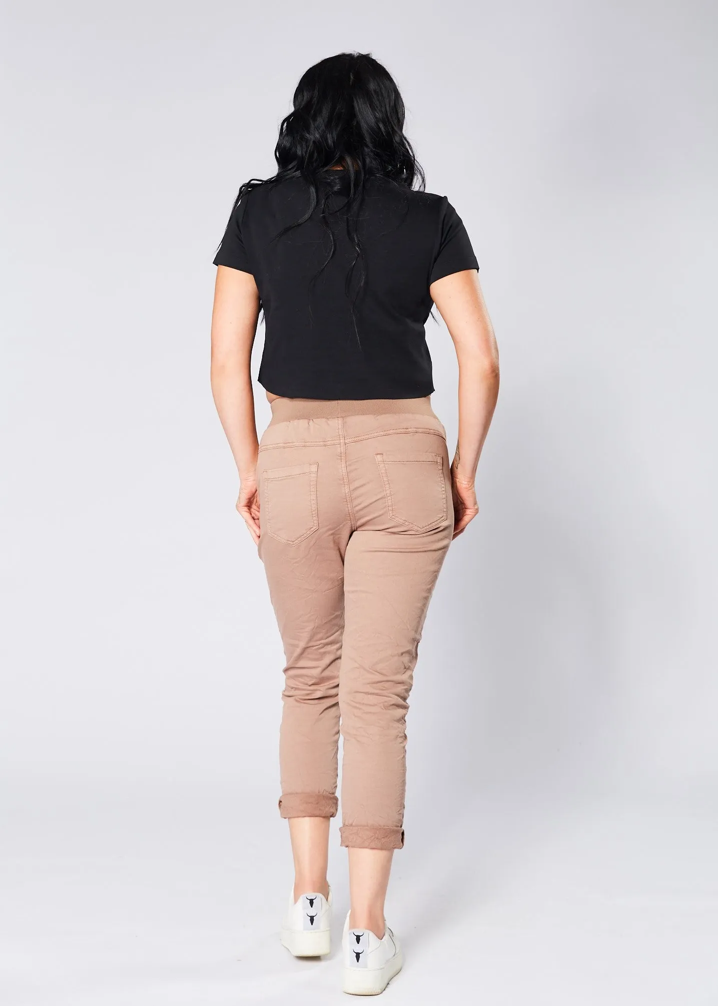 Riley Denim Joggers - Mocha